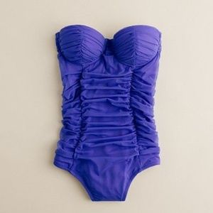 J Crew 2 tulle underwire ruched swimsuit French